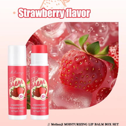 12 piece moisturizing lipstick set, alcohol free, lip care in autumn and winter, suitable for all skin types, fruit lipstick