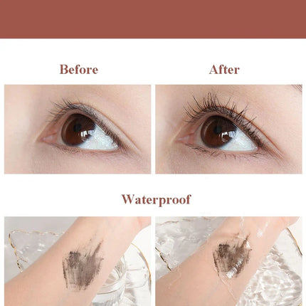 Silk Fiber Black Mascara Natural Curling Lengthens Ultra-Fine Eyelashes Women's Professional Waterproof Makeup Cosmetic Mascara