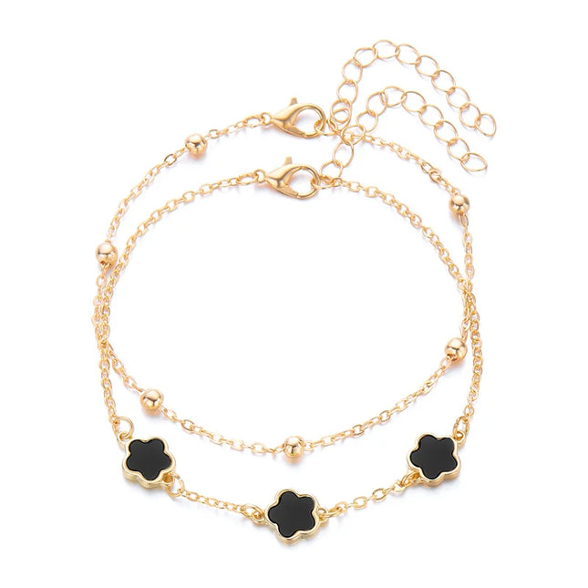 Vintage Boho Love Heart Crystal Colorful Anklet for Women Butterfly Daisy Foot Leg Ankle Chain Girls Beach Party Sandals Jewelry