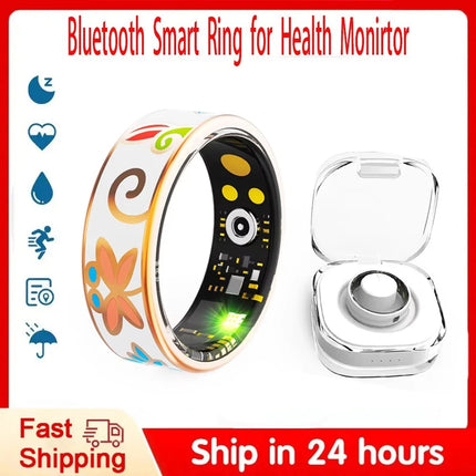 2026 R18 Smart Ring Color Enamels Women Female Stainless Steel Fashion Finger Ring IP68 Waterproof Smartring Fitness Tracker