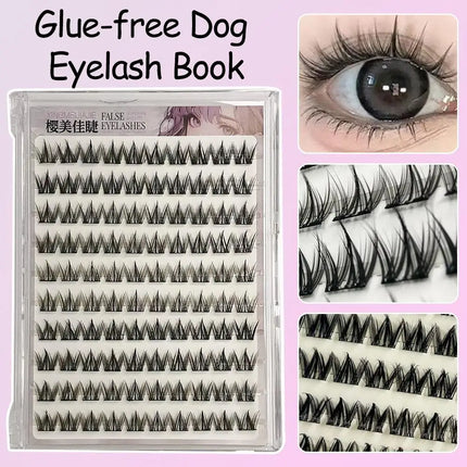 Doggy Eye Lashes No Glue False Eyelashes Extenstion Natural Thick Wispy Segment Eyelash Supplies For Classic Makeup And Cosplay