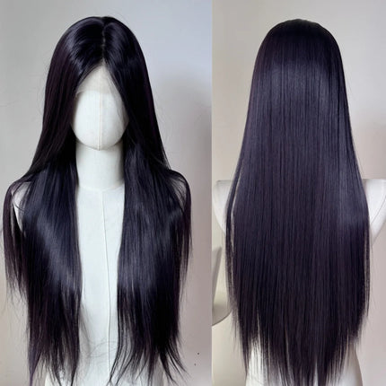 Ashely Platinum Blonde Wig 26inch 13x4 Lace Front Wig Long Straight Synthetic Lace Wigs High temperature Fibers for Cosplay