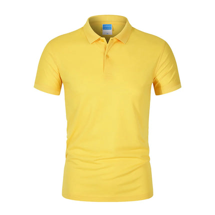 Men's POLO Shirt Solid Color Short Sleeved Top Spring Summer Team Workwear Customized Colors Choose From