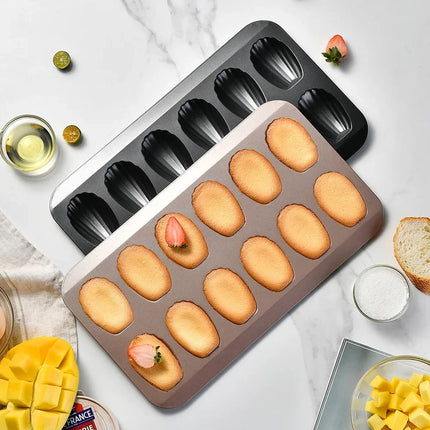 1Pc Mini Cake Mold Madeleine Tray Stainless Steel Tin Mold Madeleine Nonstic Cookie Pans Baking Tray Mould Tin Metal Biscuit Pan