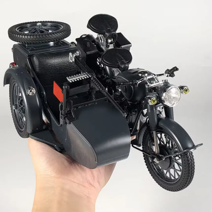 1:10 Ural M72 Sidecar Motorcycle Alloy Metal Diecast Model Motorcycle Classic Retro Simulation Home Interior Decoration Hobbies