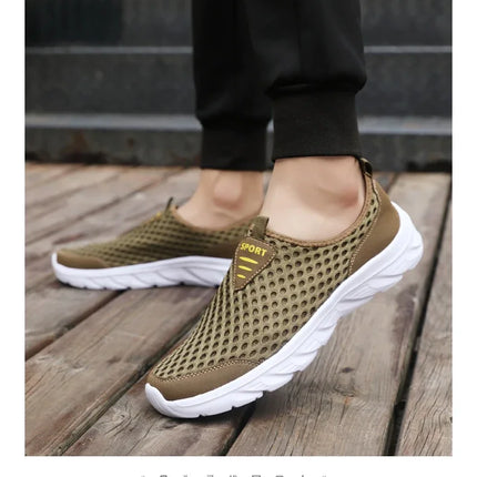 YRZL Lightweight Men Casual Shoes Breathable Slip on Male Casual Sneakers Anti-slip Men's Flats Outdoor Walking Shoes Size 39-46