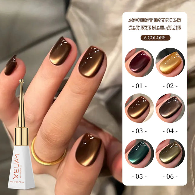 XEIJAYI 10ML Black Brown Cat Eye Gel Nail Polish Uv Permanent Seedling Varnish Manicure Decor 2025 New Style