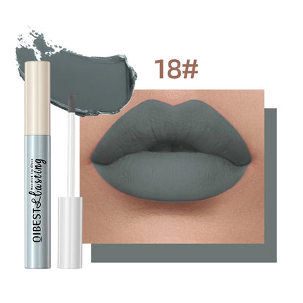 24 Colors Matte Lipstick Woman Lip Makeup Velvet Lipgloss Long Lasting Lip Tint Waterproof Non-stick Cup Lip Gloss Cosmetics