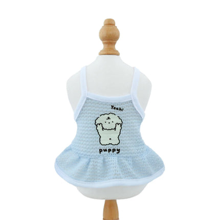 Dog Summer Skirt Breathable Cool Pet Strap Mesh Dress Cartoon Pet Clothing