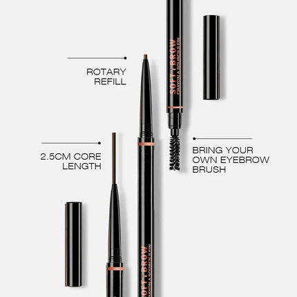Waterproof Double-Headed Rotable Eyebrow Pen with 1.5mm Fine Refill And Eyebrow Brush for Precision Brows Makeup