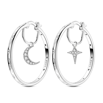 2025 New 925 Sterling Silver Earrings Simple Bow Strawberry Butterfly Hoop Stud Earrings for Wedding Party Women Jewelry Girls