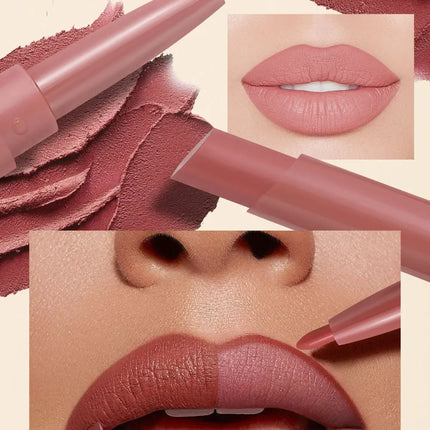 Six Double-Ended Lipstick Set, Velvet Matte Matte Lipstick, Lip Gloss, Easy to Color, Non-Fading, Non-Stick Lipstick Set