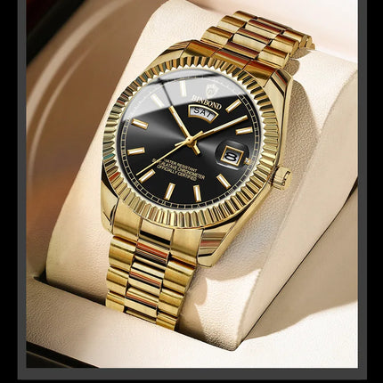 BINBOND B7012 Mens Fashion Business Sports Quartz Watch 30M Waterproof Luminous Classic Calendar Creative Clock Mens Wristwatch