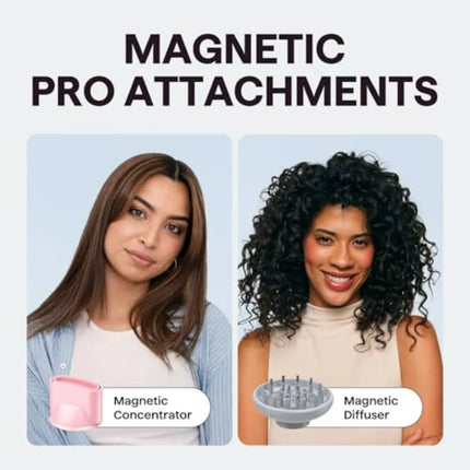 Hair Dryer for salon and home use, ceramic-coated pink model with 110, 000 RPM motor, pro negative ions to reduce damage and sm