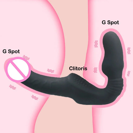Strapless Strap-on Dildos Vibrator with Remote Control for Women Lesbian Couples, G Spot Sex Toys With Clitoris Stimulator