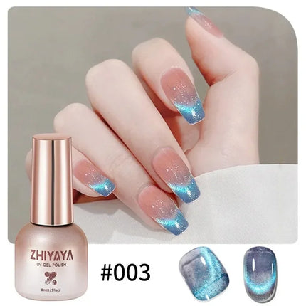 Japanese Style Black Glass Cat Magnetic Gel Nail Polish Punk Style Nail Art Manicure Varnis Semi Permanent Gel for Winter