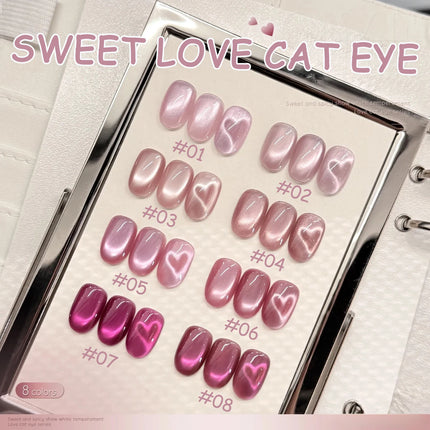 1-8pcs TC Sweet Love Cat Eye Gel Nail Polish 2025 New Temperament Whitening Dragon Fruit Pink Glass Beads Nail Art Pink Nails