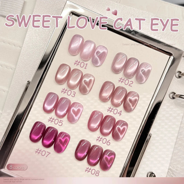 1-8pcs TC Sweet Love Cat Eye Gel Nail Polish 2025 New Temperament Whitening Dragon Fruit Pink Glass Beads Nail Art Pink Nails