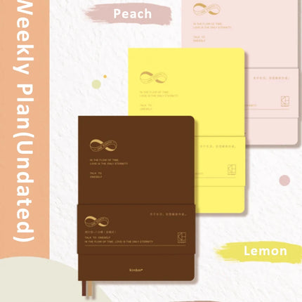 Kinbor Weekly Planner Notebook UnDated Agenda Schedule Daily Monthly Journal Book Portable Record Diary Plan Notepad Stationery