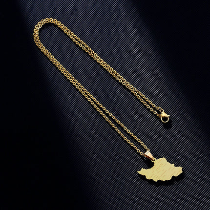 Fashion Islamic Republic of Iran Map City Pendant Necklace Stainless Steel Men Women Maps Jewelry Gift