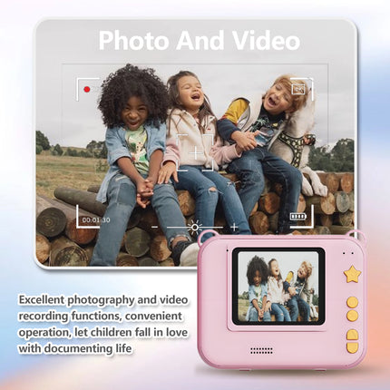 Digital Camera For Kids Instant Print Portable Small Camera With 32G Memory Card And 3 Rolls Printing Paper, Gift For Boys&Girls