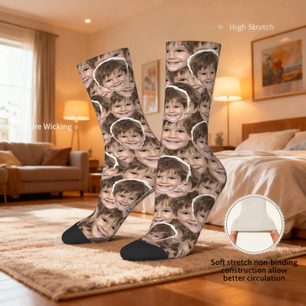 Custom Face Socks Socks With Many Faces Personalized Face Socks Personalized Photo Socks Best Custom Gift Idea