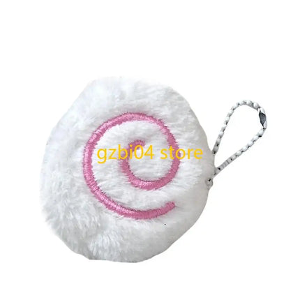 13MD Plush Fish Cake Charm Keychain Decorative Bag Accessory Car Hanging Decoration
