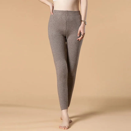 100% Wool Pants Men Warm Pants Winter Cashmere Middle-aged Young People Slim Fit Knitted Bottom Warm for Women Legging