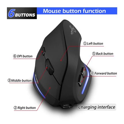 Lefon 2.4G Ergonomic Mouse Vertical Wireless Mouse Rechargeable Gaming Mice for PC Laptop MacOS Office F35C/F35B/F35 버티컬 마
