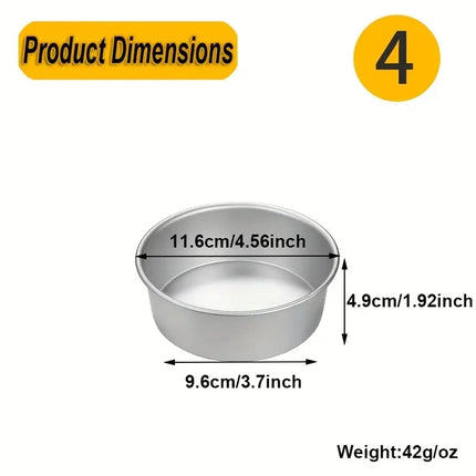 1-PCS Anodized Round Solid Bottom Cake Pan,4/5/6/7/8/9/10 Inch Aluminum Alloy Cake Baking Mold for Kitchen,Oven,Cheesecake,Bread