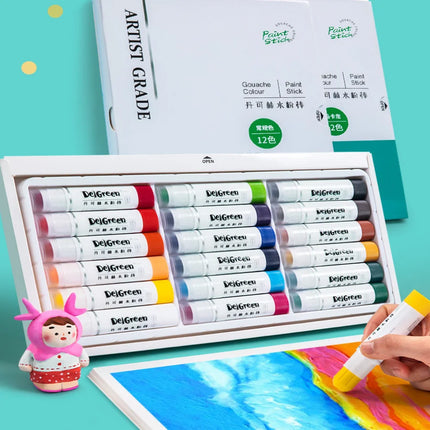 12/18/24 Color Soft Solid Gouache Paint Sticks Drawing Graffiti Art Crayons Washable Non Toxic for Kids Students Artists Painter