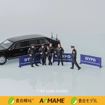 Kicarmod 1/64 NYPD New York Police Series Resin Miniature Scene Figure Model for 1/64 Diecast Car Diorama Collection Gift