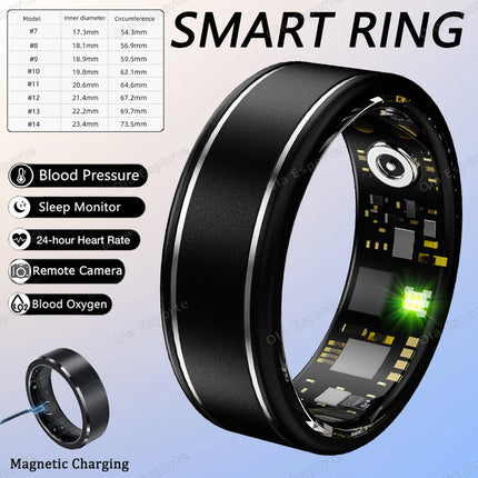2026 Smart Ring Bluetooth Call Heart Rate Blood Pressure Monitor Men Women Smartring 5ATM Waterproof Health Multi Sports Rings