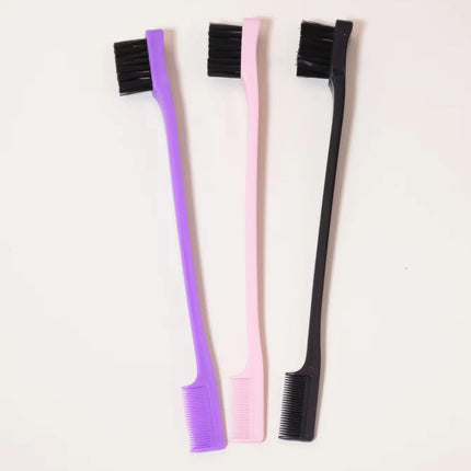 Professional hairdressing edge brush, anti-static double headed edge brush, hairdressing salon tool, special for real hair wigs