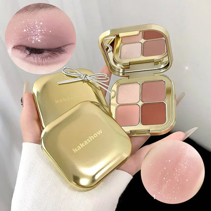 Kakashow sunset magic eye shadow plate pearl matte earth color Korean makeup eye shadow ﻿