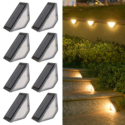 8Pcs LED Solar Step Lights, Waterproof Outdoor Stair Lights, Solar Deck Lights Outdoor Solar Landscape Lighting for Yard, Patio