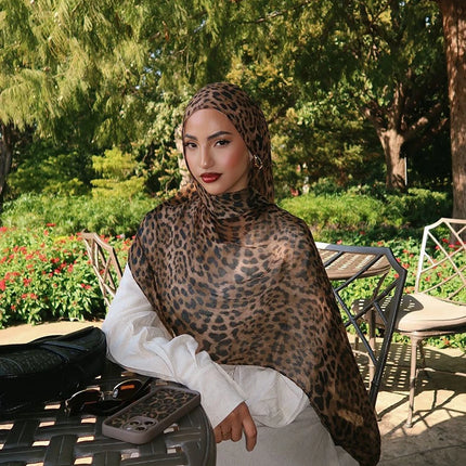 Ramadan Muslim Hijabs Women Spring Leopard Print Scarves Shawl Luxury Eid Hijab Wrap Islam Turban Female Party Headscarf 2026