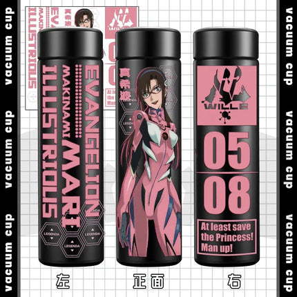 500ml Neon Genesis Evangelion Cute Anime Peripheral Insulated Water Bottle Creative 304 Stainless Steel Thermos Cup Student Gift