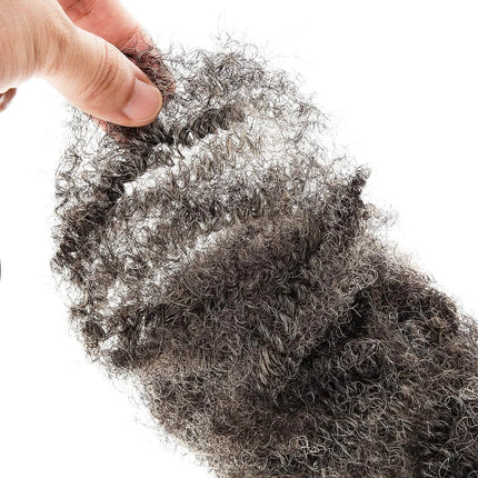 30g/pack Salt and Pepper Afro Kinky Bulk Human Hair for Dreadlocks Extensions Afro Kinky Curly Crochet Human Hair for Braiding