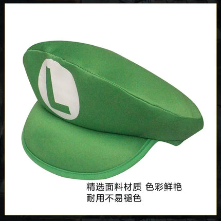 Super Mario Children Hat Peaked Cap Mario Bros Cosplay Prop Dress Up Supplies Hot Game Cute Caps Party Favors Kid Birthday Gift