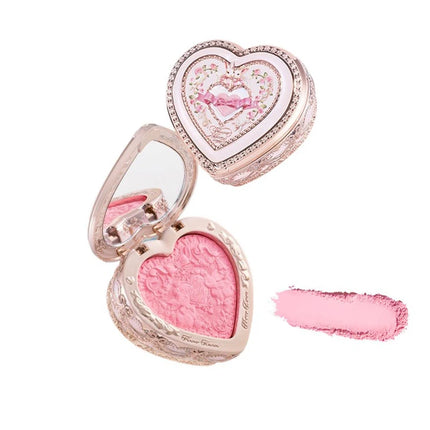 Flower Knows Bunny Garden Collection Embossed Blush Palette Long Lasting Waterproof Face Blusher Powder Matte Finish