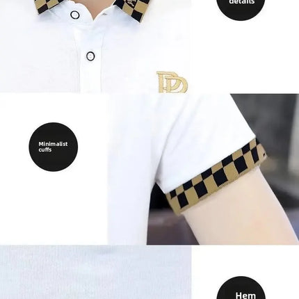 Summer Polo Shirt Men's Short Sleeve T-Shirt Turn-down Collar Casual Half Sleeve Cotton-feel Top 2025 Summer Collection High-end