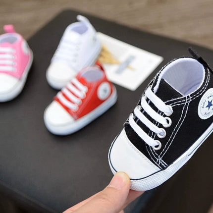 Baby Canvas Classic Sports Sneakers Newborn Baby Boys Girls Print Star First Walkers Shoes Infant Toddler Anti-slip Baby Shoes
