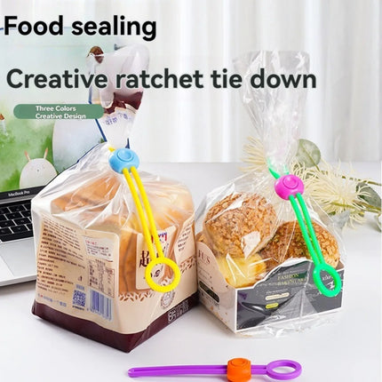 10pc Snack Sealing Rope, Colorful Sealing Strap, Food Preservation Sealing Clip, Creative Bundling Strap, Multifunctional Pull Ring Buckle
