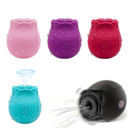 Simulation Rose Vibrator Women Sex Toys G-Spot Clitoral Nipple Stimulator ﻿There are 10 Sucking and Vibration Modes Couple Toys