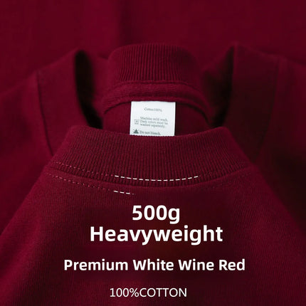 xinjiang cotton500G Heavy PureCotton Thick Drop Shoulder Short sleeve T-shirt Solid Loose Casual Men's and Women's Basic Half