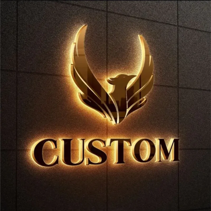 Business Logo Custom Led Illuminated Backlit Sign 3D Metal Storefront Letters For Commercial Building Signage Trade Show Outdoor