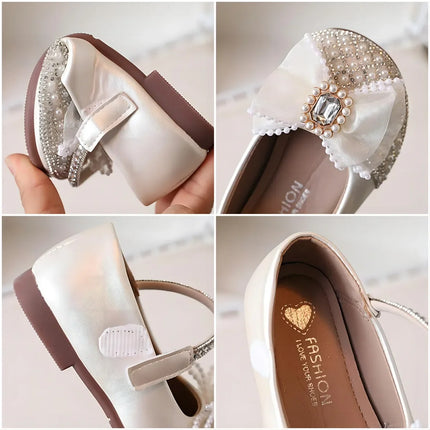 Girls' Princess Shoes, Sweet Bow Sequins, Fashionable Single Shoes, Children's Soft Soled Anti Slip Temperament Dress Shoes
