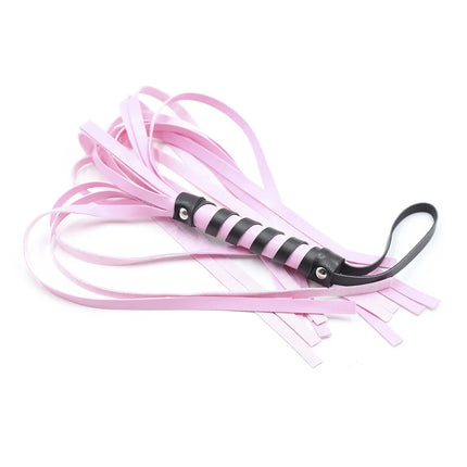 Pink Leather Flogger BDSM Bondage Whip Spanking Slapper for Women Men Adult Games Sex Toy Fetish Role Play Discipline Gear