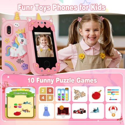 Kids Smart Phone for Girls Christmas Birthday Gifts for Girls Kids Toys Phone with  Touchscreen Dual Camera Game Music Player